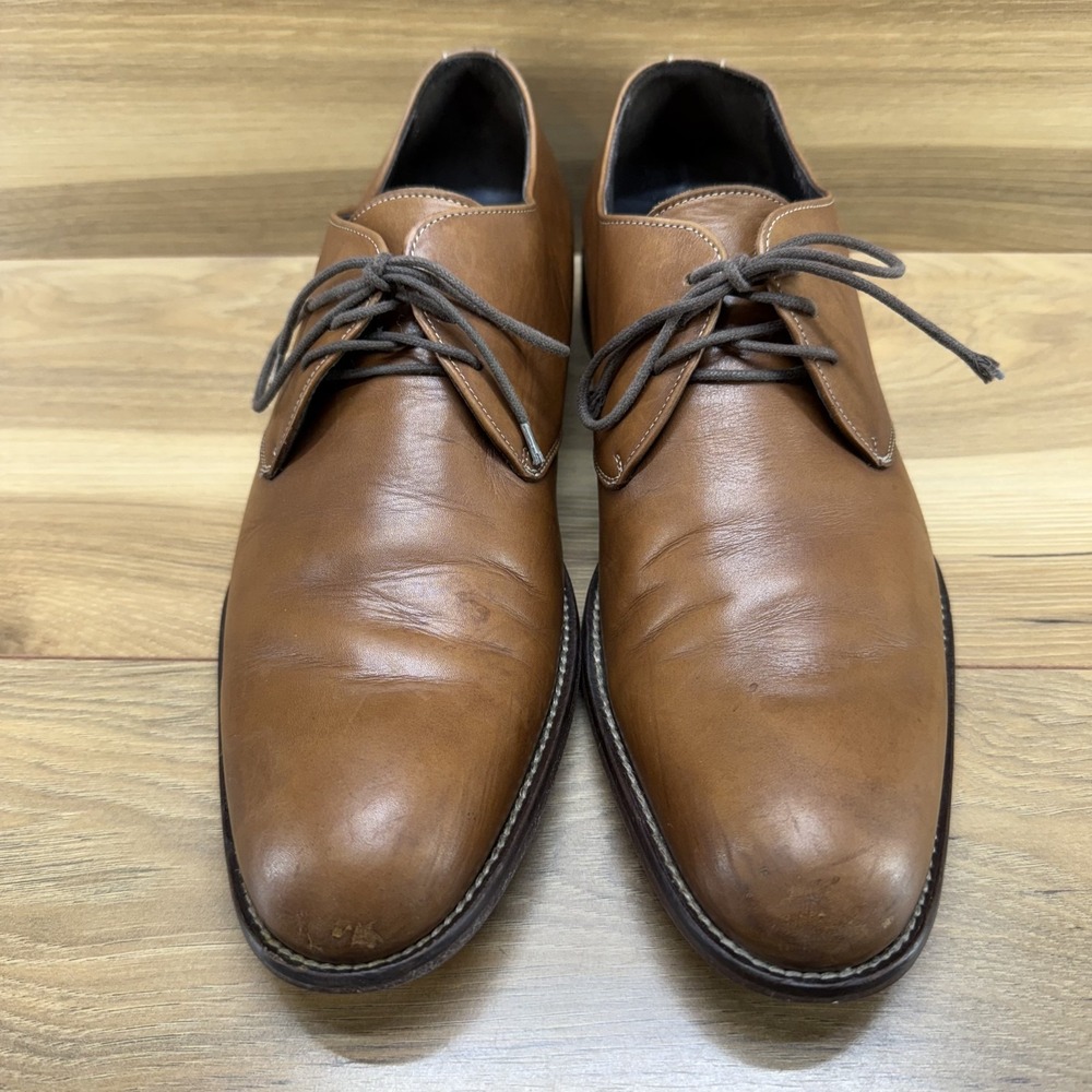 Too Boot New York 9 Adam Derrick Walnut Leather Dress Oxfords - Picture 2 of 12